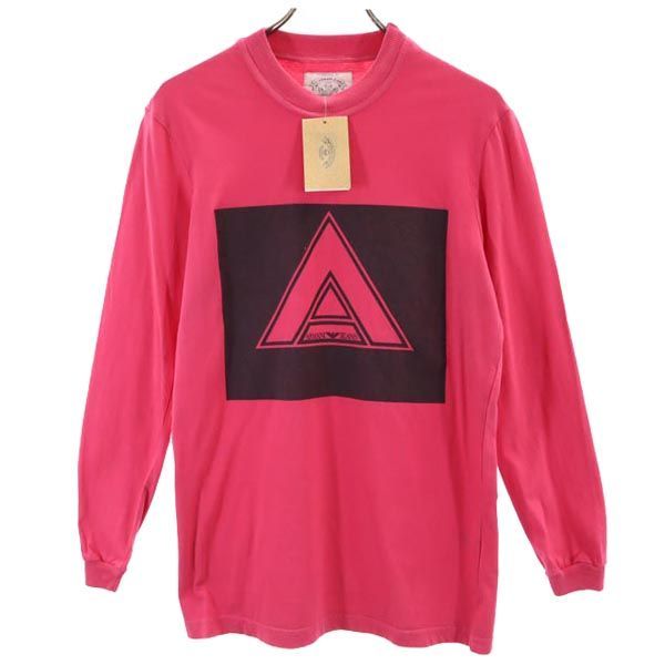 アルマーニジーンズ イタリア製 未使用 長袖 Tシャツ 44 ピンク ARMANI