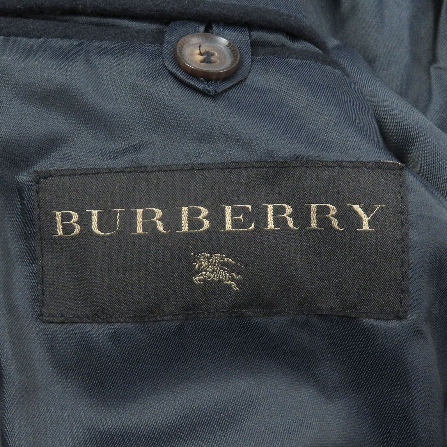 美品□BURBERRY バーバリー ウール カシミヤ くるみボタン ブルゾン 