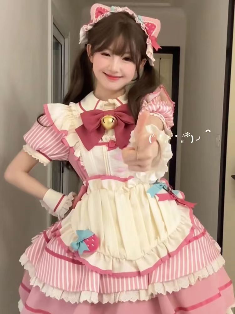 人気極美品 コスプレ　メイド lolita OP 純情姫 可愛い ロリータワンピース コスプレ衣装 十字姫様  コスチューム衣装  JK服 変装 仮装 演出服 オリジナル 洋服 ロリータ ワンピース