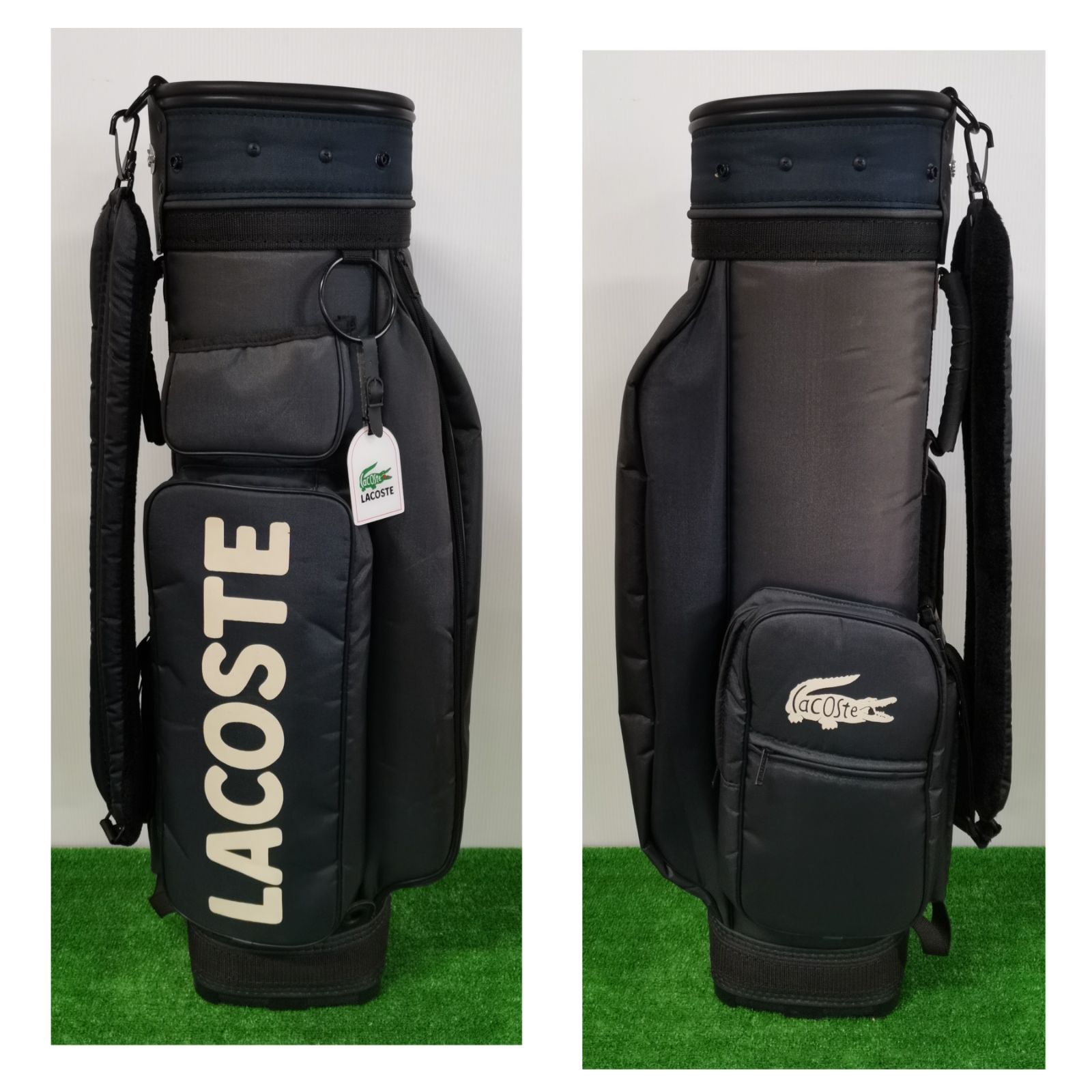 希少】LACOSTE ラコステ デカロゴ キャディバッグ ゴルフ バッグ