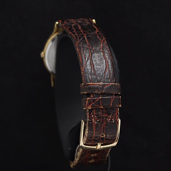 セイコー QZ 7431-7010 ホワイト文字盤 ラウンド ゴールドベゼル