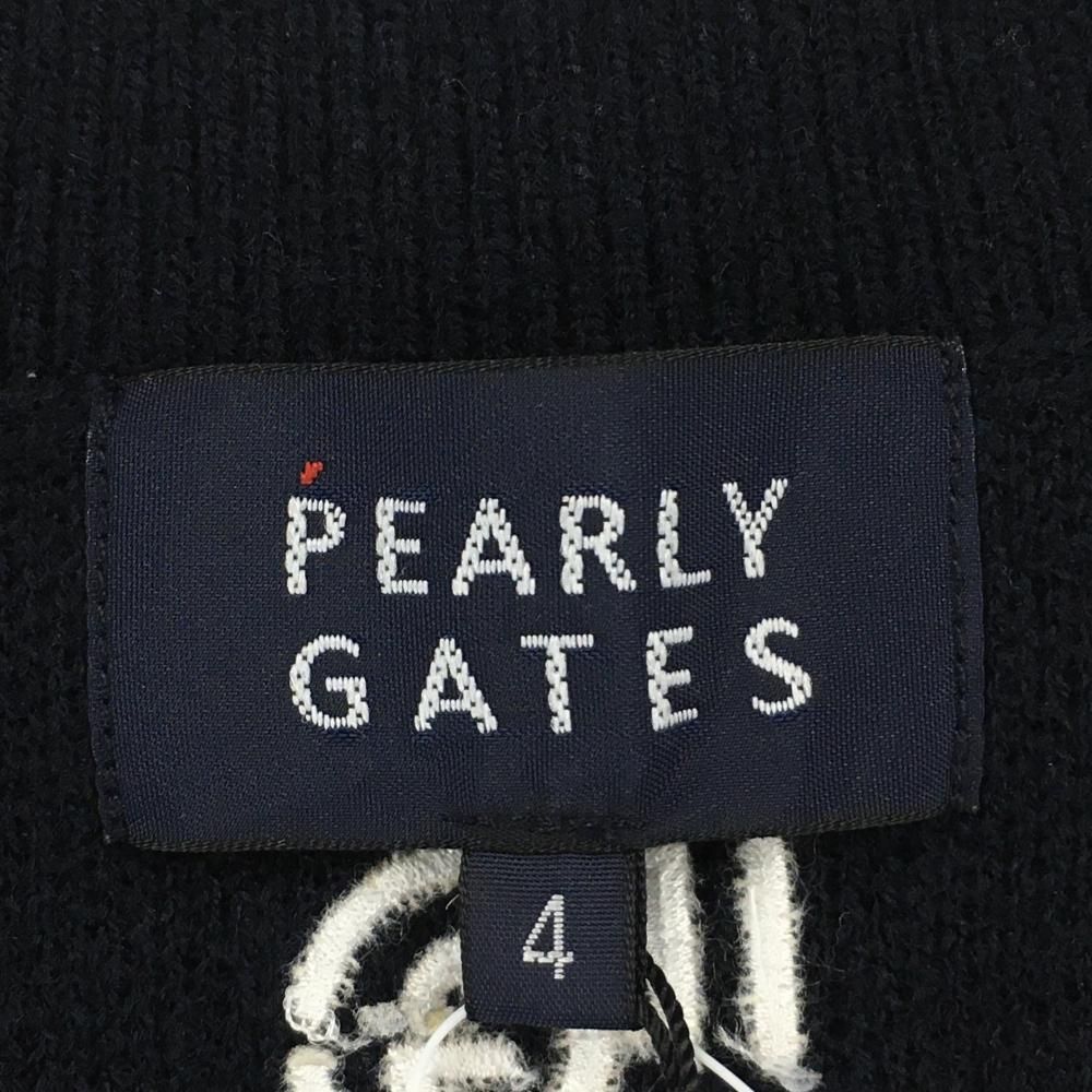 パーリーゲイツ セーター ダークネイビー×白 刺しゅう総柄 ニコちゃん スマイル ニット メンズ 4 M ゴルフウェア PEARLY GATES LLC-HASEGAWATOSO_COM