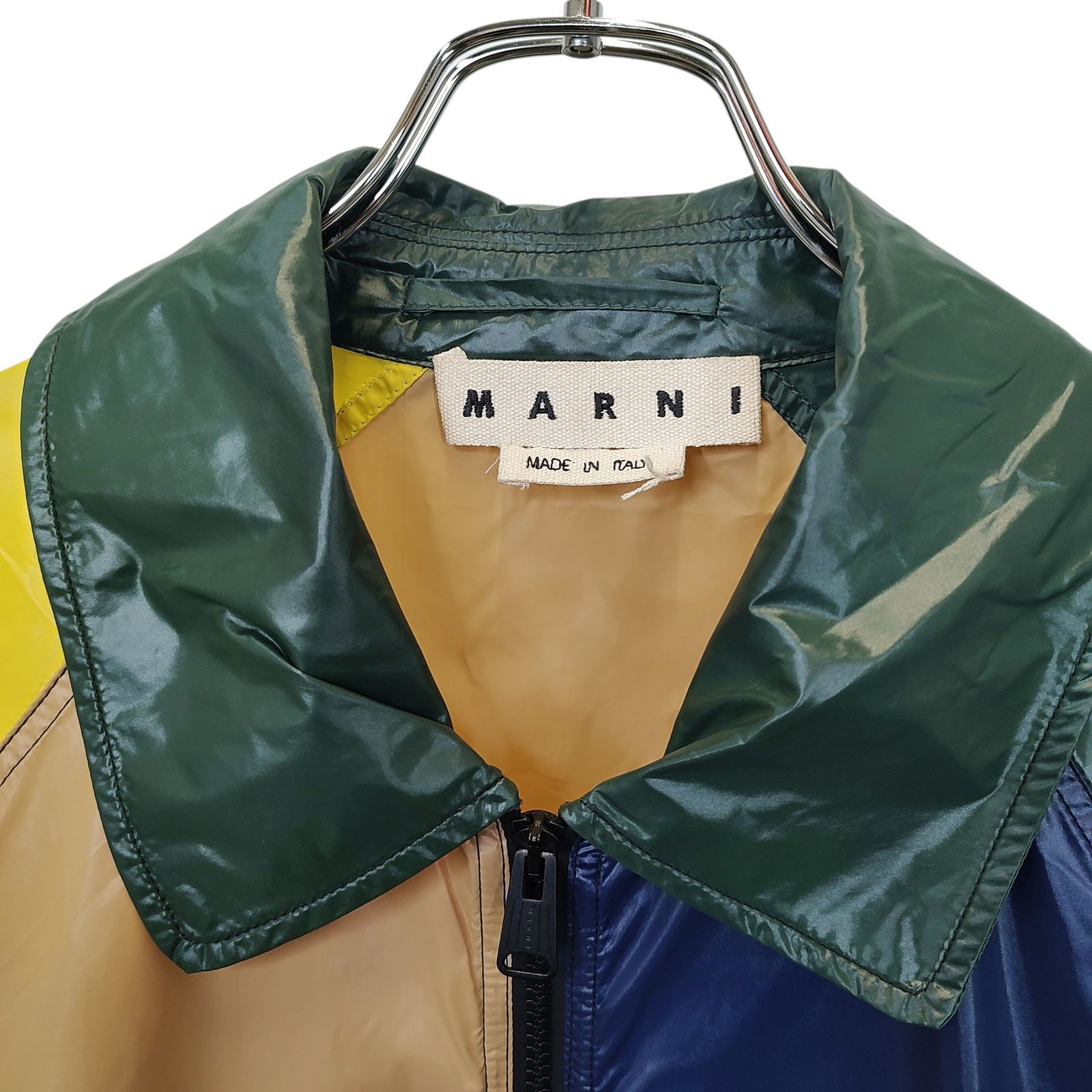 MARNI マルニ カラーブロック ロゴ パッチ ナイロン ジャケット