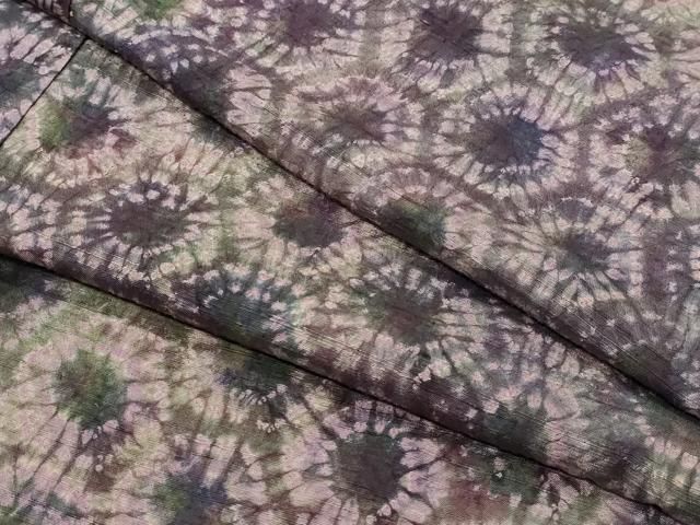 平和屋着物○上質な紬 絞り 霞吉祥文 正絹 逸品 CAAQ9164vf