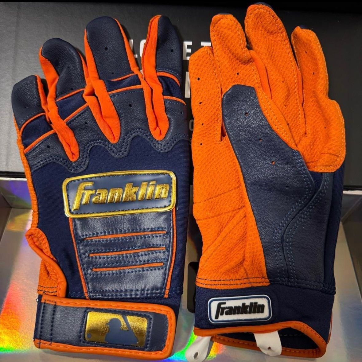 Franklin CFX Pro ネイビー オレンジ バッティンググローブ フランクリン 革手 バッティンググラブ
