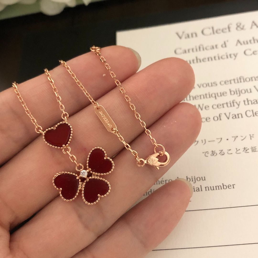 ヴァンクリーフ＆アーペル Van Cleef & Arpels ヴィンテージ アルハンブラ ピアスネックレスセット レッド・アゲート