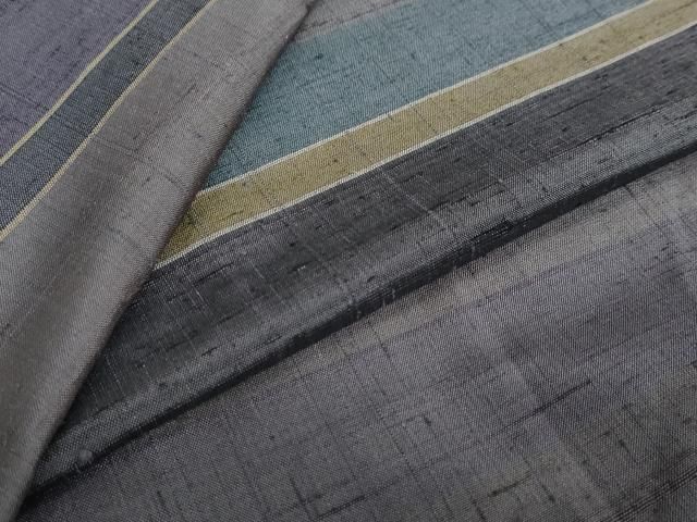 平和屋着物●上質な紬 横段文 正絹 DAAY5001ud