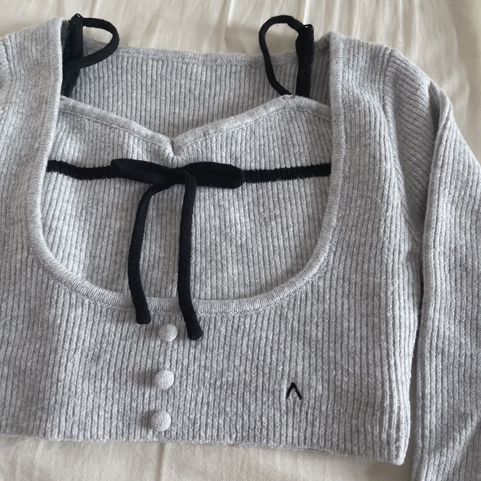 andmary Natalie ribbon set grey andmaryアンドマリー Natalie ribbon