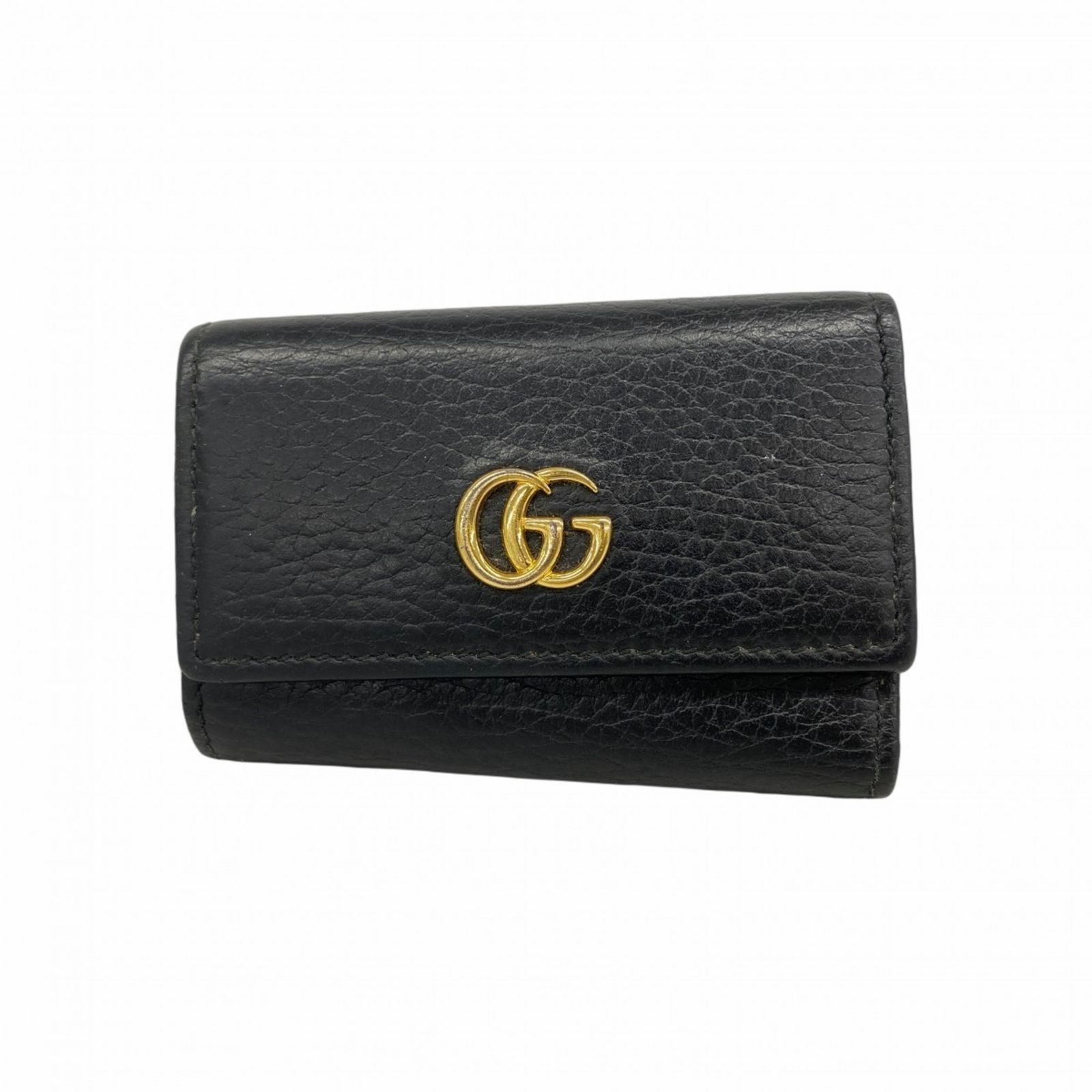 グッチ Gucci グッチ キーケース GGマーモント 456118 レザー ブラック レディース