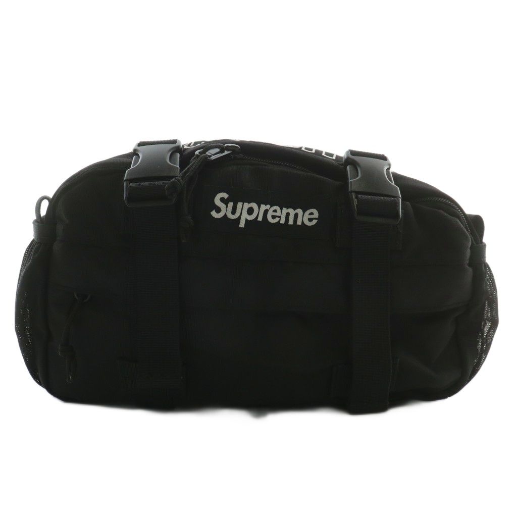 シュプリーム SUPREME 19AW Waist Bag ウエストバッグ ボディバッグ ナイロン ロゴ 刺繍 黒 ブラック |XZ GY18