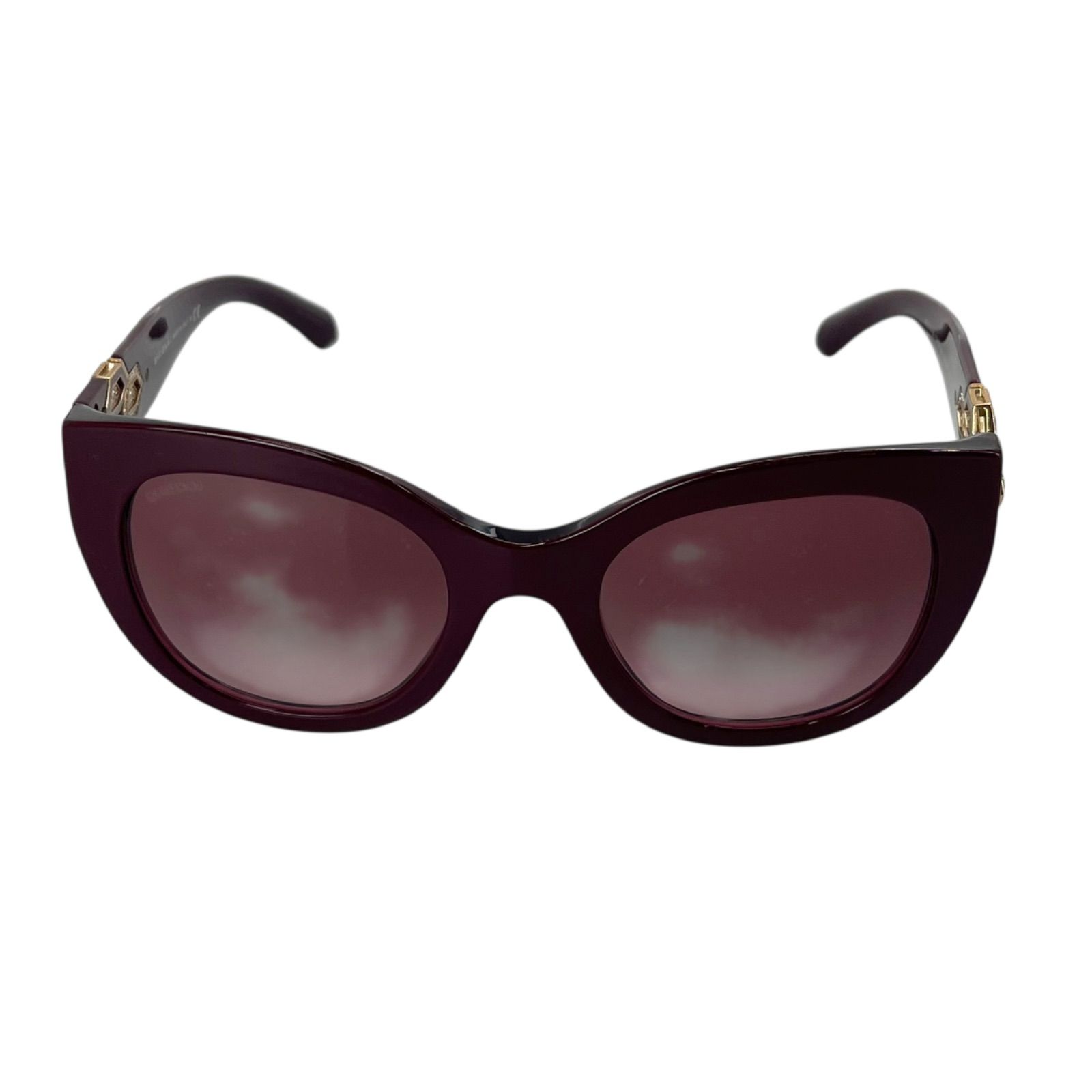 美品！ブルガリ　レディース　サングラス ブルガリ BVLGARI 綺麗目ボルドー サングラス ラインストーン