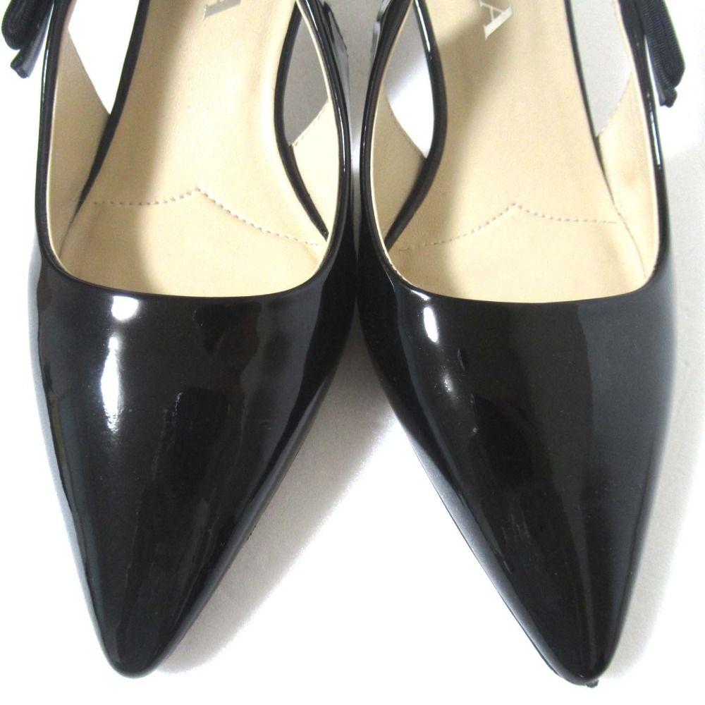 美品 PRADA プラダ パテントレザー トライアングルロゴプレート
