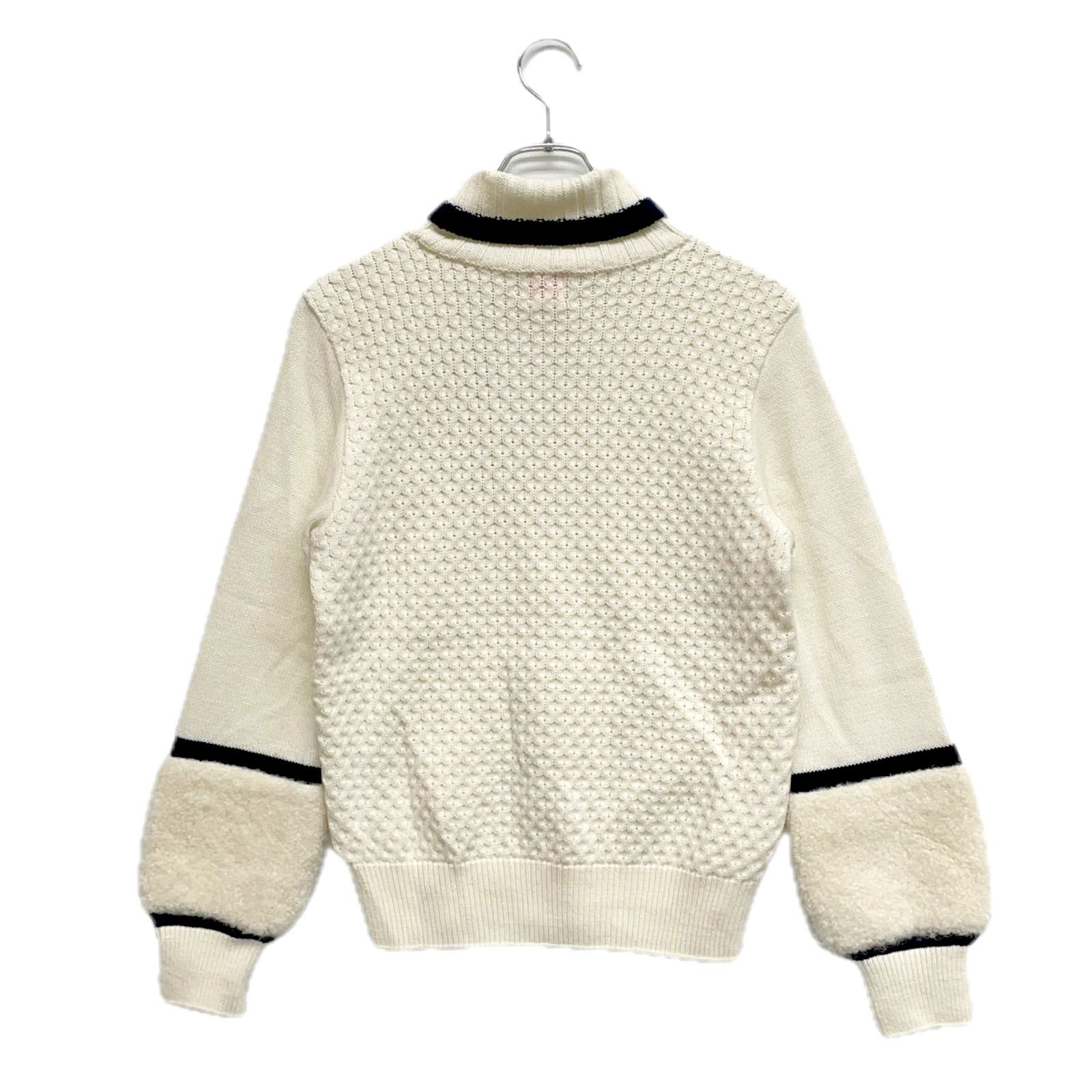 レディース アルチビオ archivio セーター 38 M 白 ホワイト タートルネック ボア