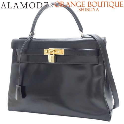 HERMES(エルメス) ケリー 32 (内縫い) ブラック黒 ボックスカーフ  