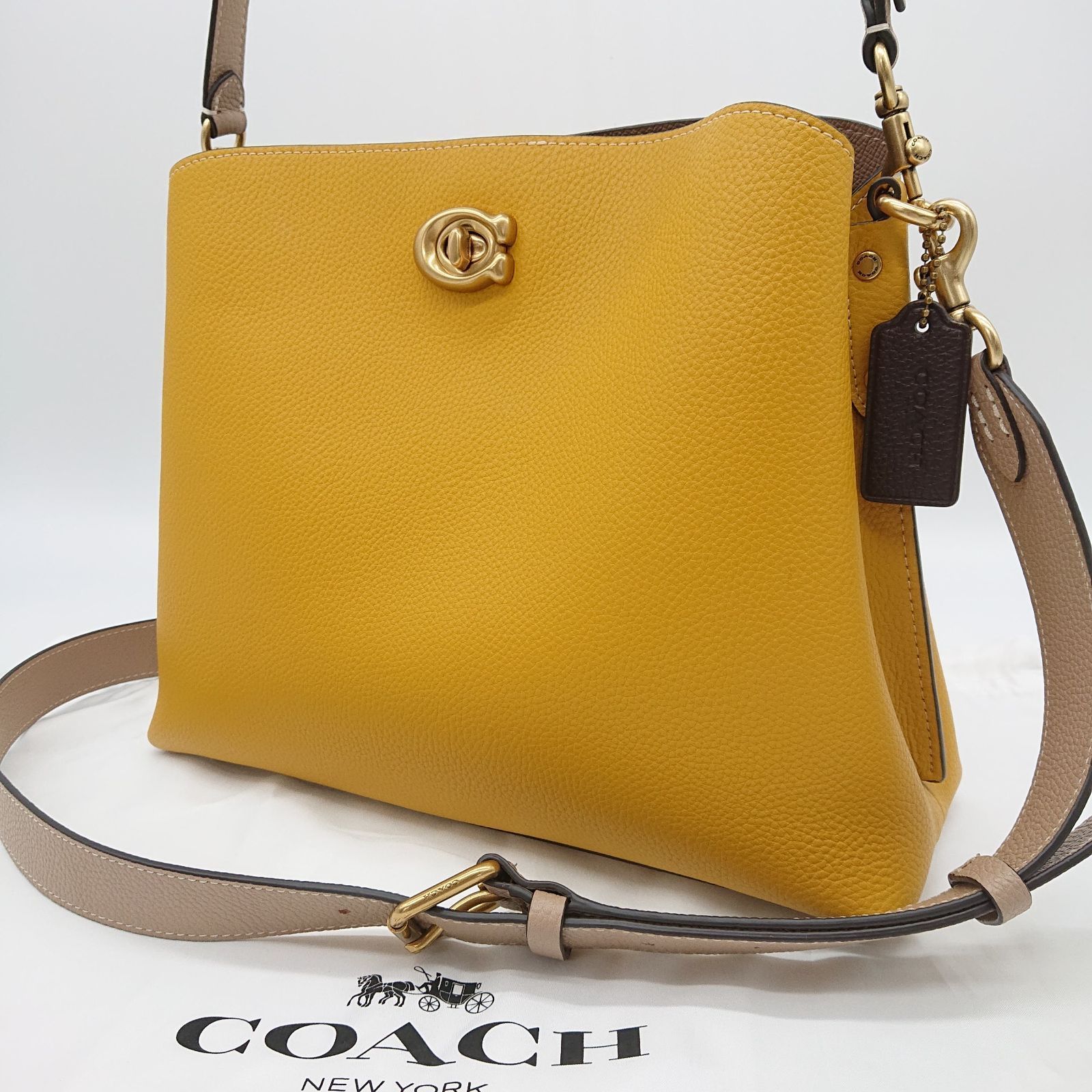 COACH コーチ ウィロウ ショルダーバッグ カラーブロック マスタード
