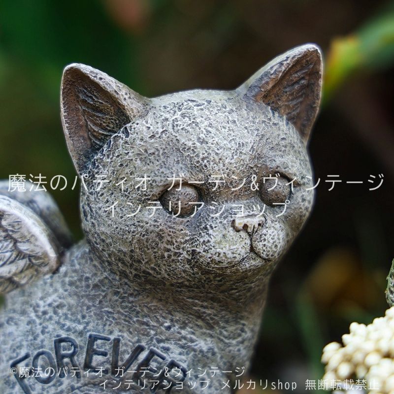 インテリア オブジェ オシャレ シャビーシック 飾り台 猫 ガーデニング