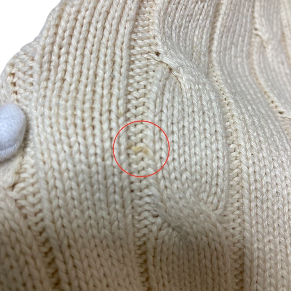 美品 POLO RALPH LAUREN  ポロラルフローレン ポニー刺〓 ケーブルニット プルオーバー セーター M アイボリー レディース 古着 中古 POLO RALPH LAUREN - 美品 POLO RALPH LAUREN ポロラルフ