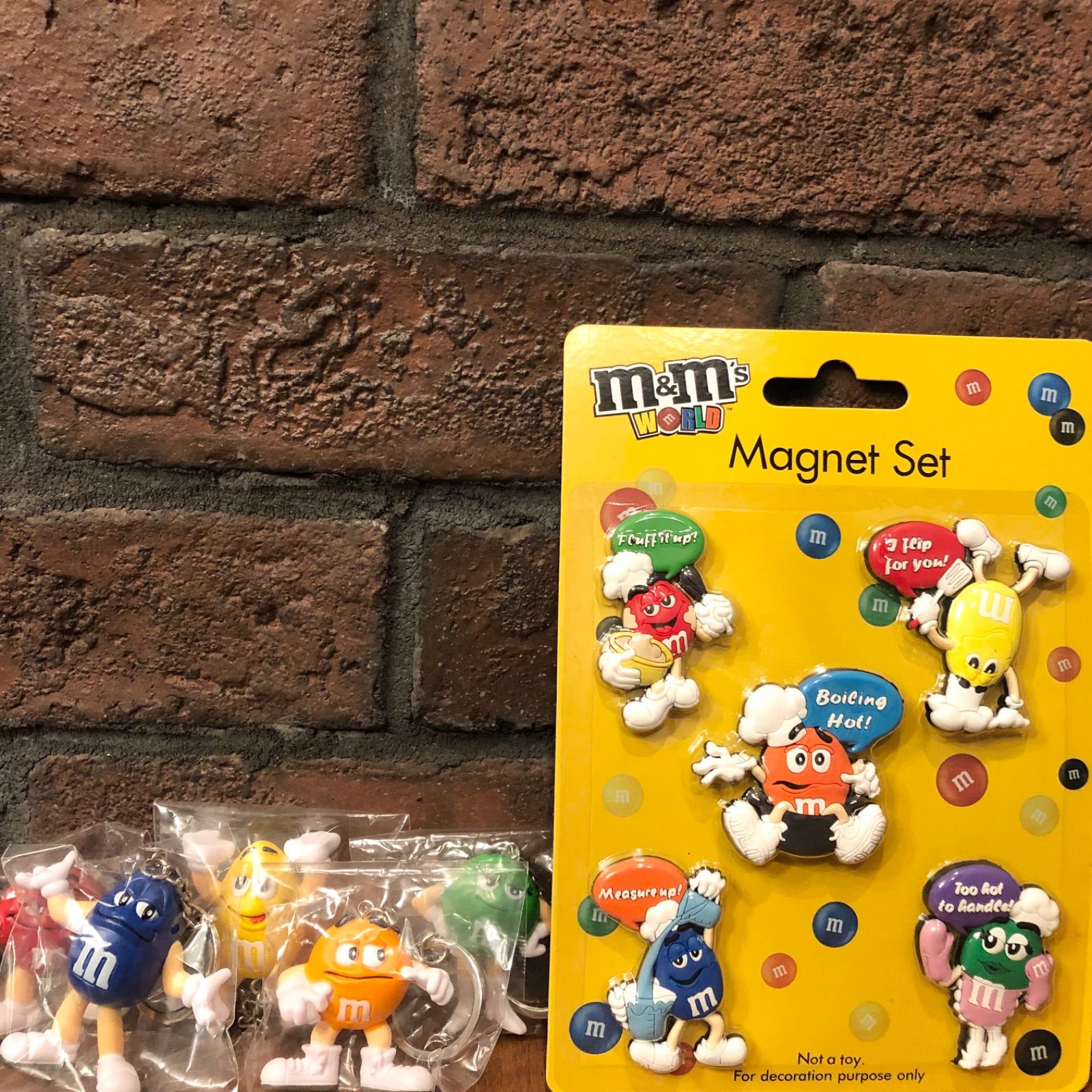 m&m's エムアンドエムズ マグネット 5個セット PVC キーホルダー