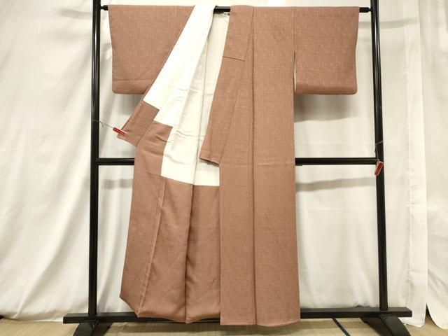 平和屋着物○上質な色無地 渋紙色 正絹 逸品 DAAV3466du