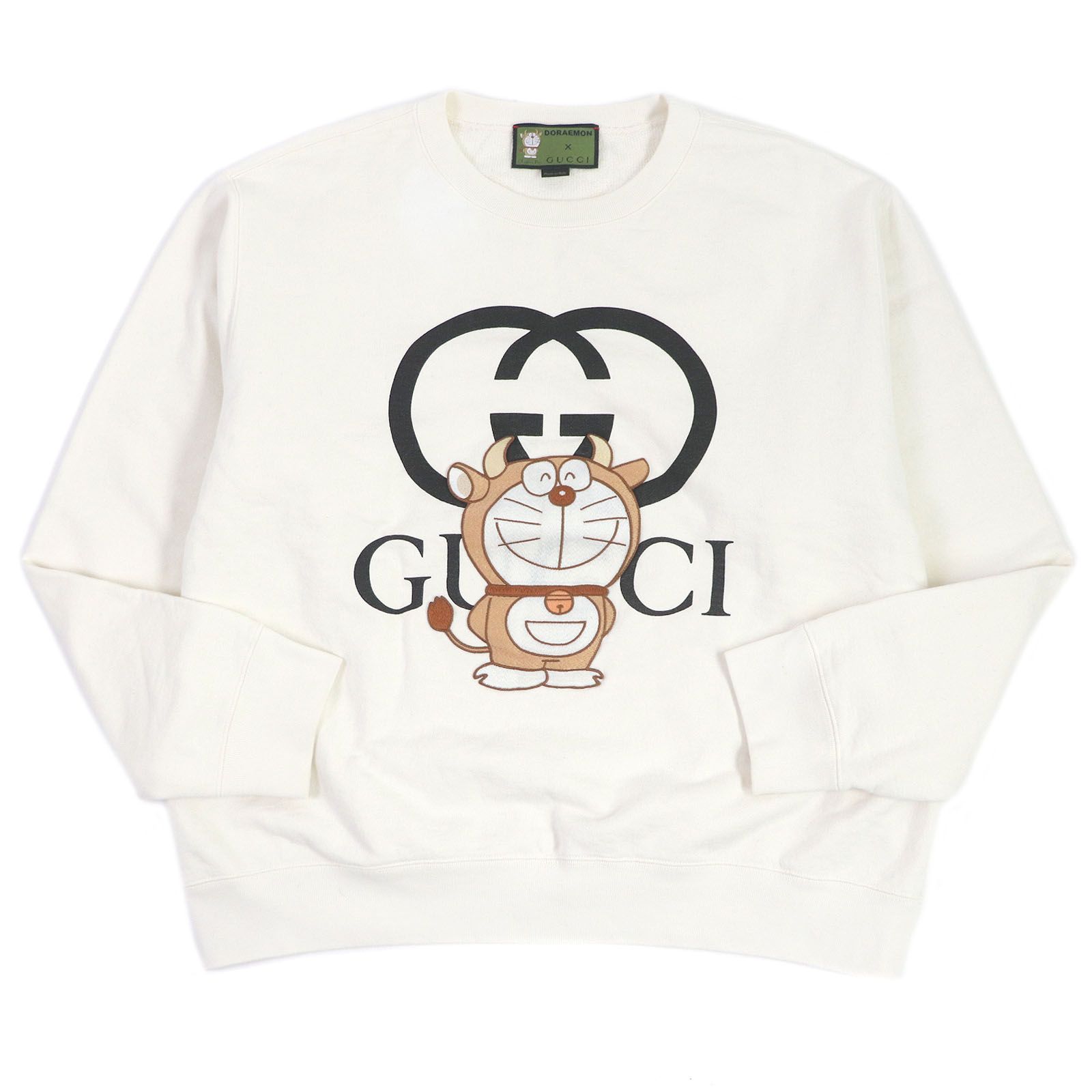 良品□GUCCI グッチ 626990 ドラえもん インターロッキングG エンブロイダリー クルーネック トレーナー スウェットシャツ アイボリー L  イタリア製 正規品 メンズ - メルカリ