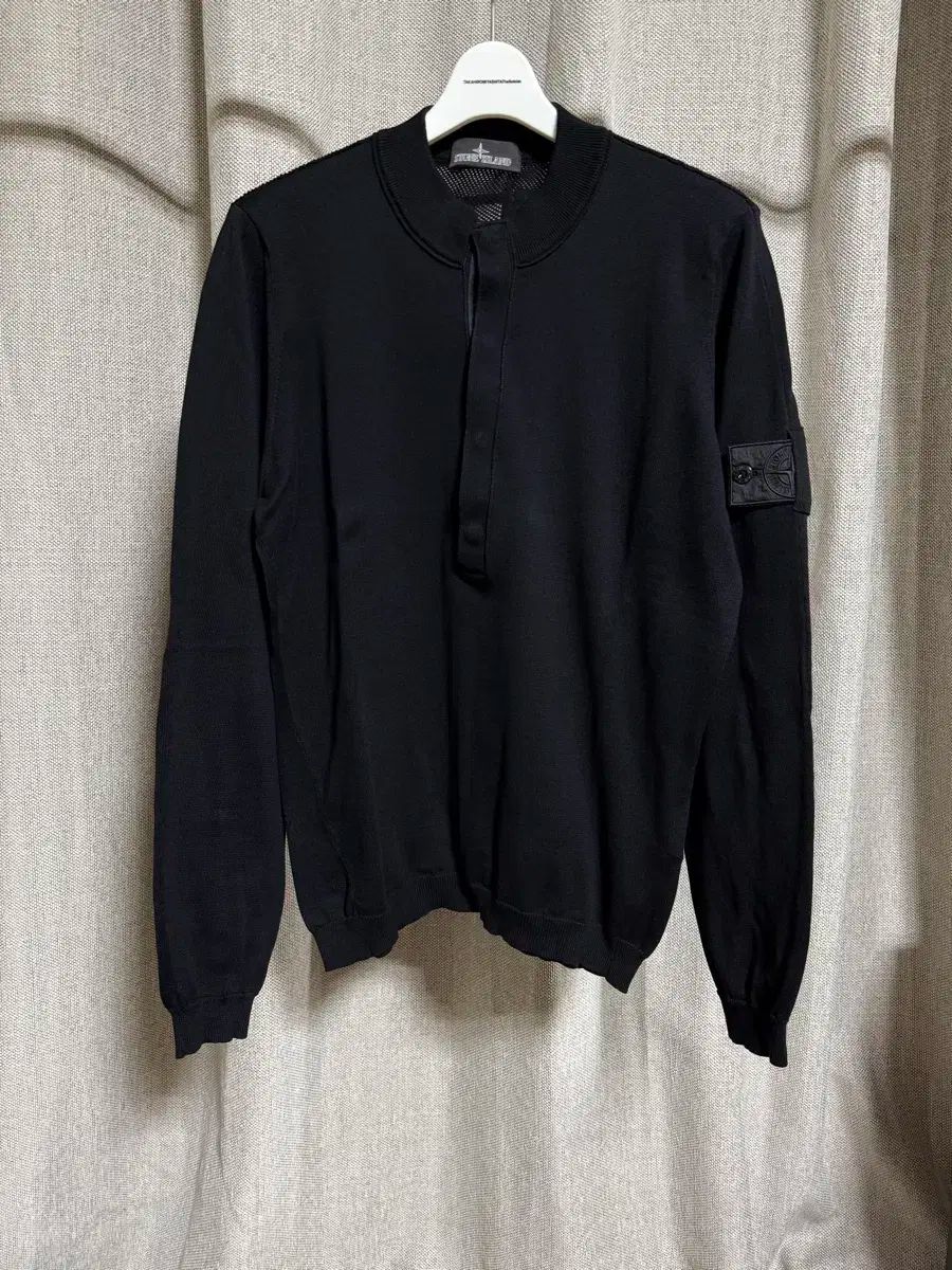 L STONE ISLAND(ストーンアイランド) シャドー・プロジェクト Mercerized ヘンリーネック セーター 黒