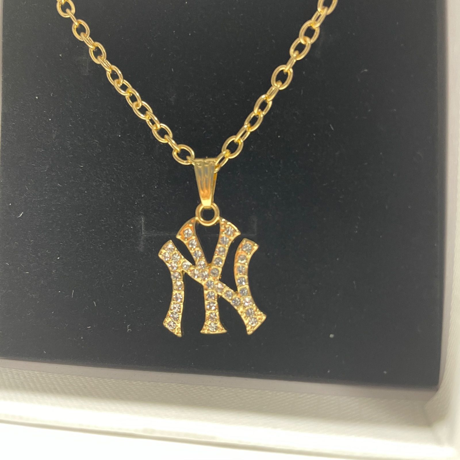新品】MLB ニューヨークヤンキース ジルコニア ネックレス ゴールド 