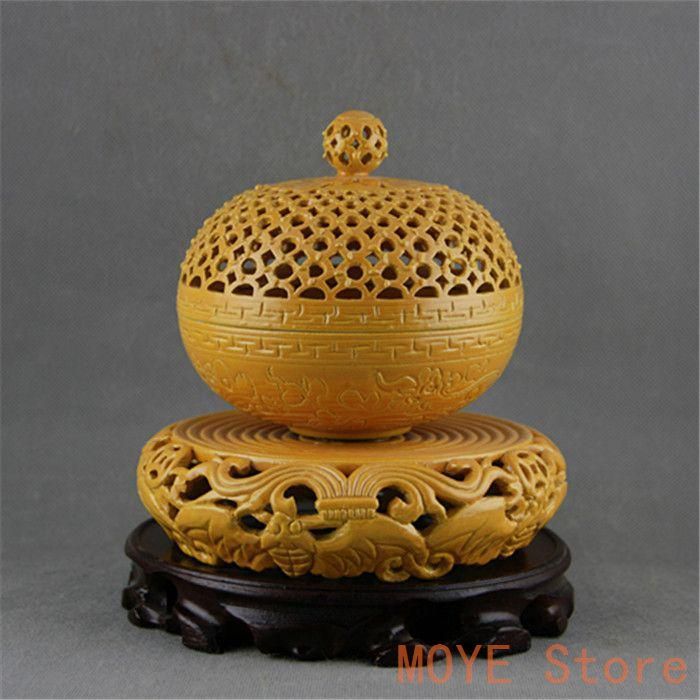 清乾隆黄釉回転式透かし香炉 景徳鎮 陶磁器 装飾品 現代工芸品 美術品