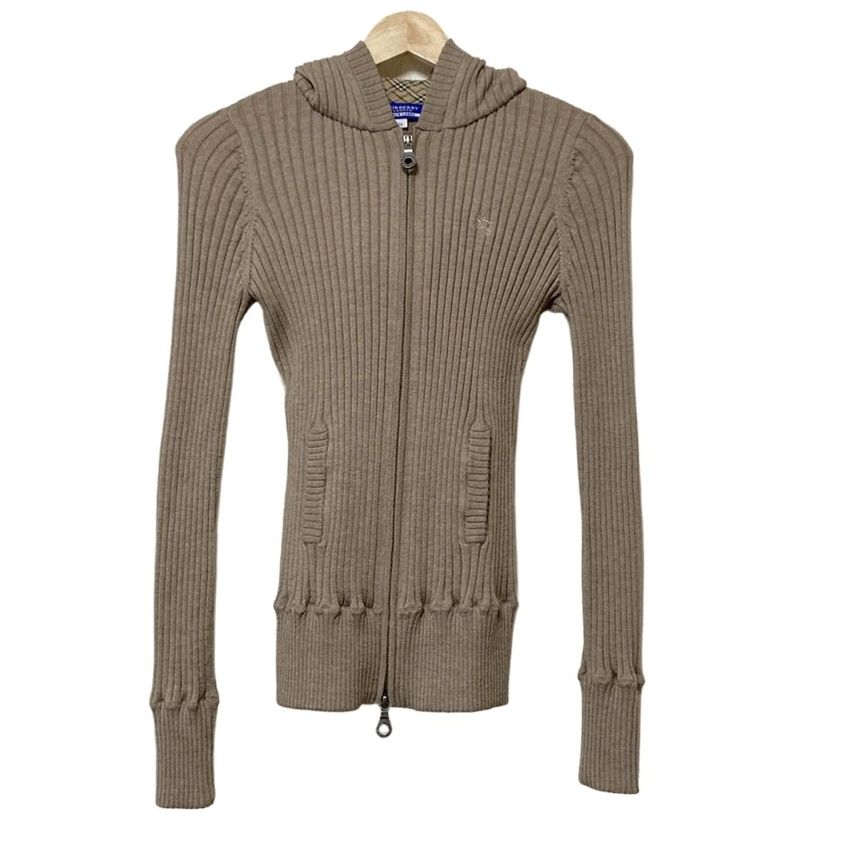Burberry Blue Label バーバリーブルーレーベル パーカー サイズ38 M レディース - ブラウン 長袖|ニット|ジップアップ