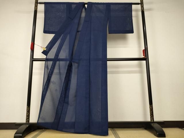 平和屋着物 夏物 色無地 紗 留紺色 正絹 AABB2490jd