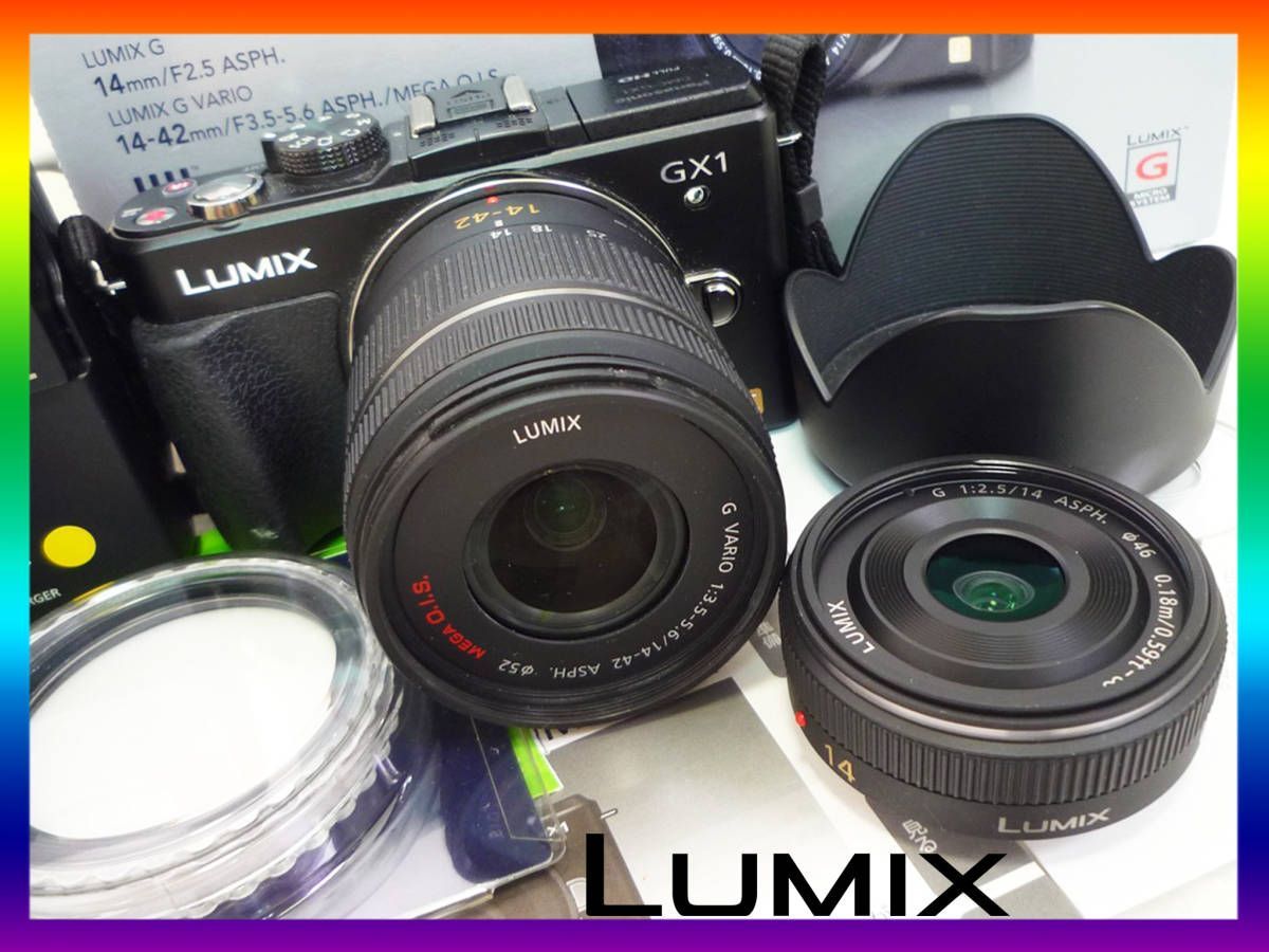Panasonic パナソニック LUMIX デジタル一眼カメラ ダブルレンズキット ルミックス GX1 新品MCプロテクター 箱 取説 CD/USB  可動品 _C32 - メルカリ