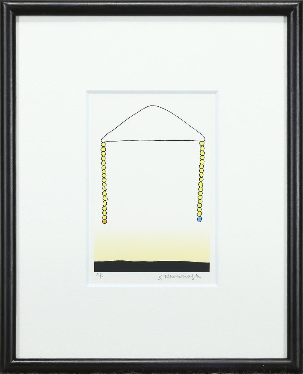 真作 WISH 元永定正 さきんちょにおれんじとぶるー シルクスクリーン 1984年作 直筆サイン 〇抽象画巨匠 25102218