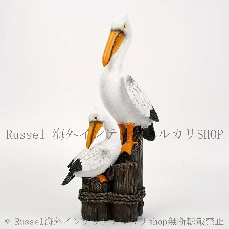 オブジェ ペリカン ガーデンオブジェ 2羽 置物 アニマル 動物 鳥 像