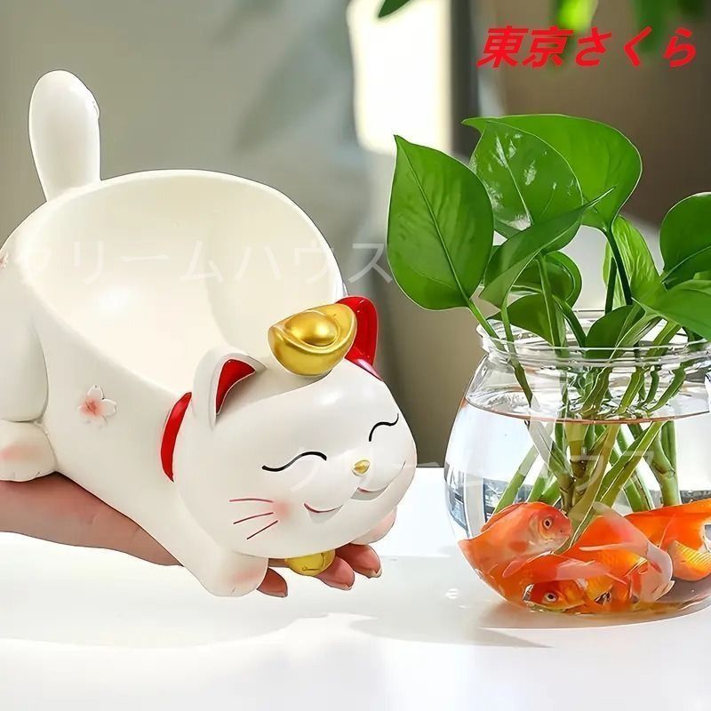 【♥︎】招き猫猫の置物 猫の像の花瓶 家の装飾 テーブルの割れない花瓶 ♥︎】招き猫猫の置物 猫の像の花瓶 家の装飾 テーブルの割れ