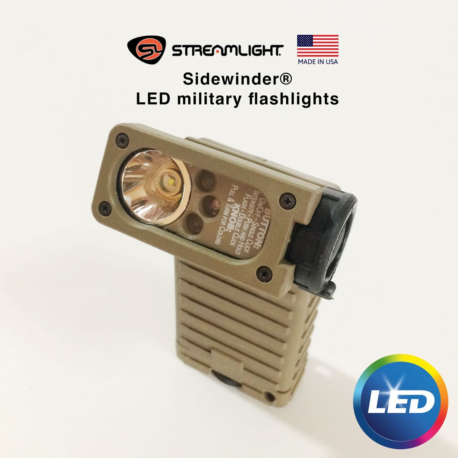 米軍放出品】STREAMLIGHT LED 新型 タクティカルライト SIDEWINDER