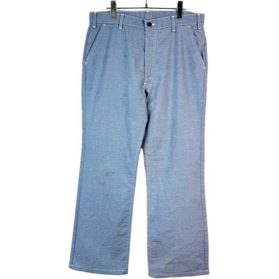 70sリーバイスlevi's for menワイドフレアパンツ水色ライトブルー