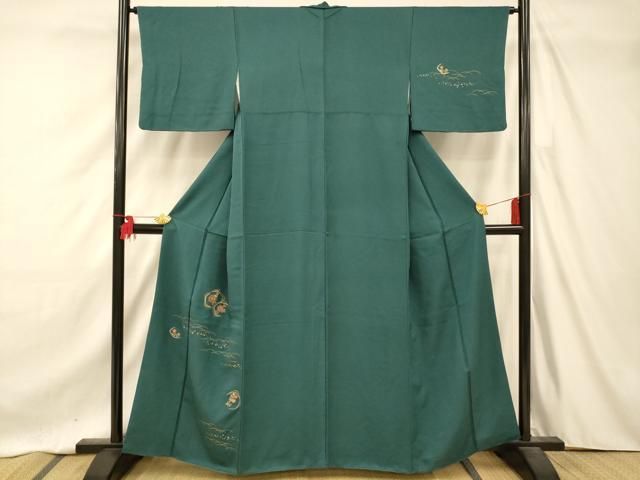 平和屋着物○訪問着 竹屋町刺繍 草花文 金彩 正絹 逸品 AAAZ2394ph