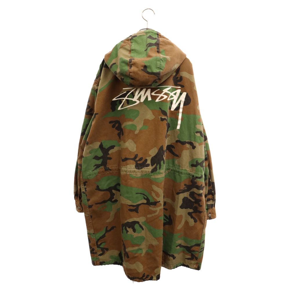 STUSSY (ステューシー) ミリタリーバックロゴ モッズコート カモ柄