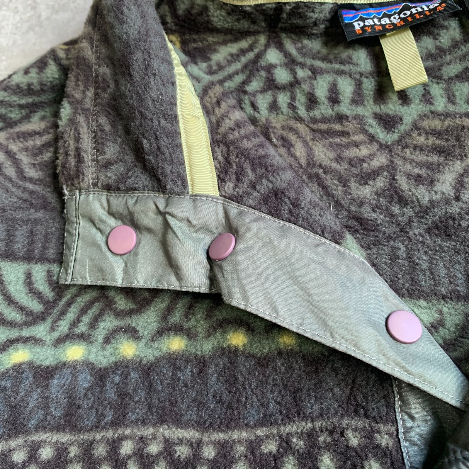 90s USA製 patagonia Synchilla Fleece Pullover【khaki Aztec 90s USA製 patagonia Synchilla Fleece Pullover【khaki Aztec
