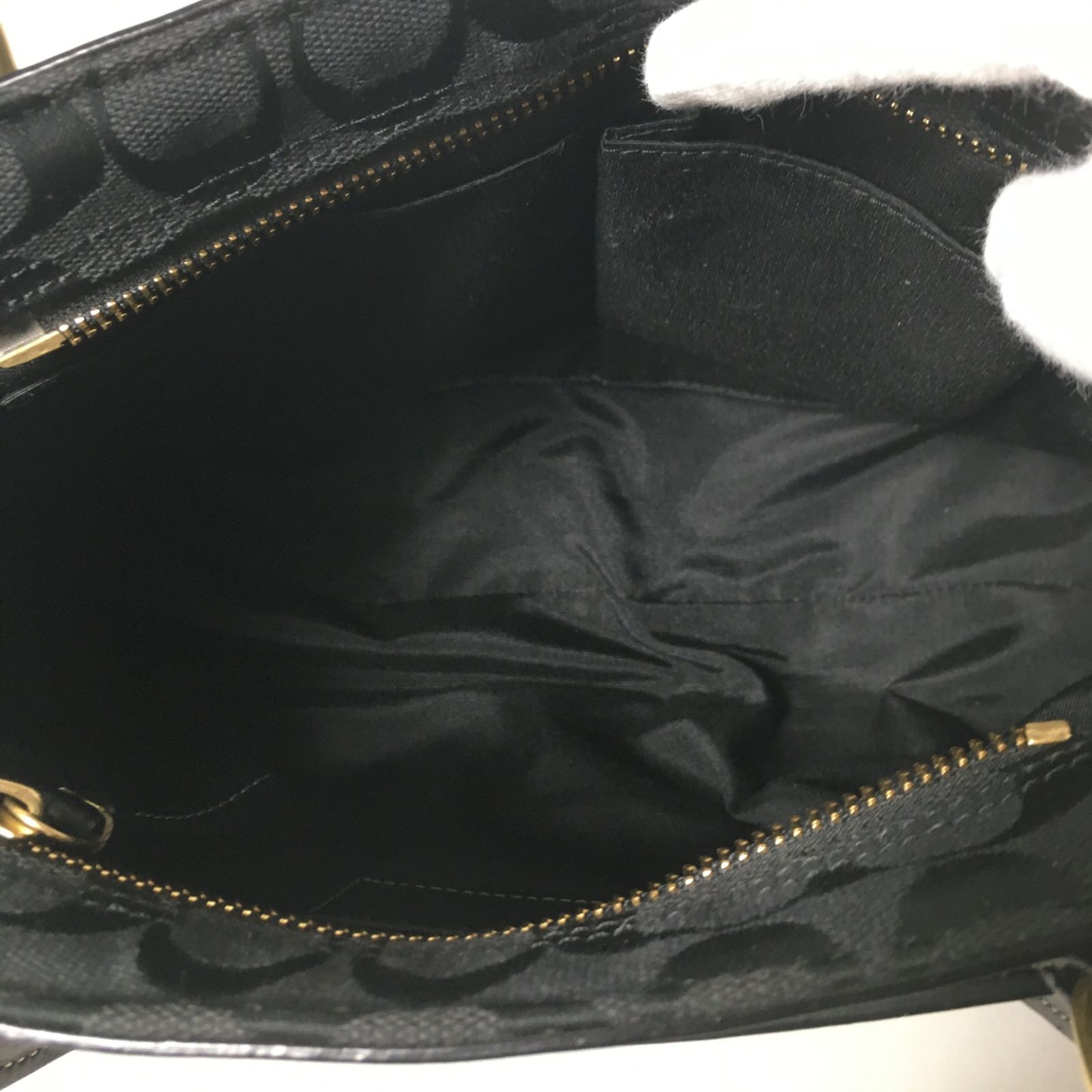 2506-186｜美品｜コーチ シグネチャー ハンドバッグ ブラック