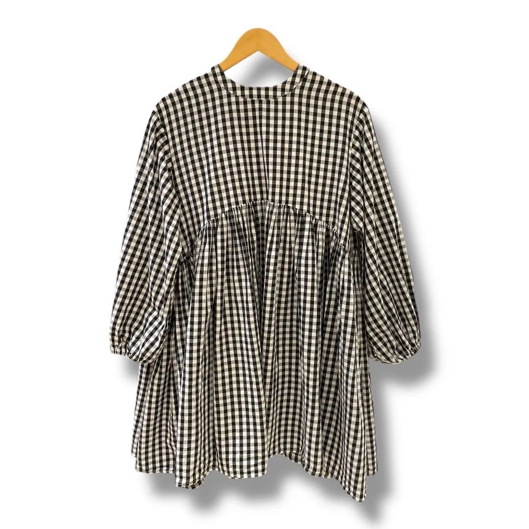 ビアズリー チェック ギャザーチュニック 2way BEARDSLEY 先染め