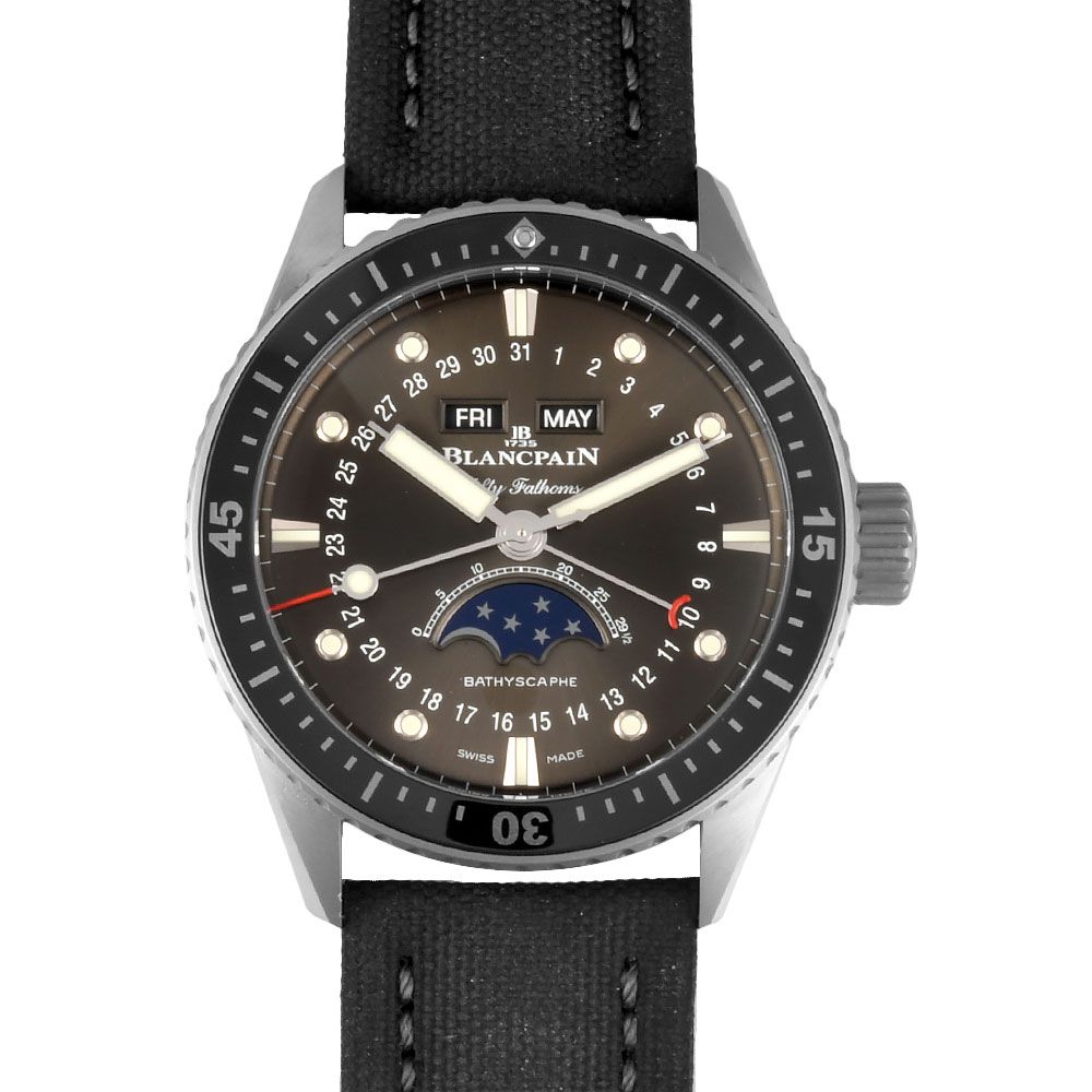 ブランパン BLANCPAIN 5054-1110-B52A フィフティ ファゾムス バチスカーフ コンプリートカレンダー 腕時計 グレー文字盤 メンズ【中古】