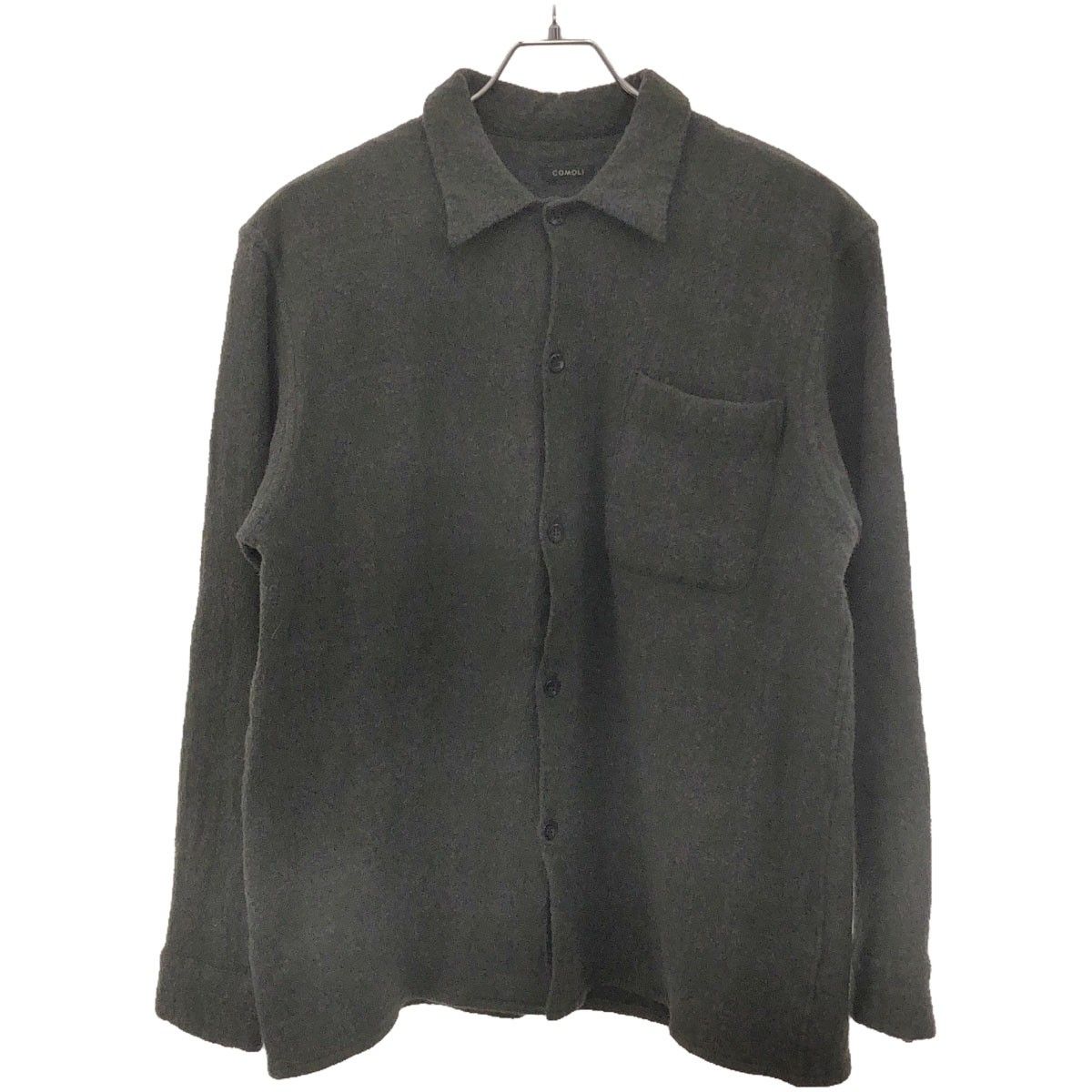 comoli 20aw ウールチェックオープンカラーシャツ 3 【公式通販】