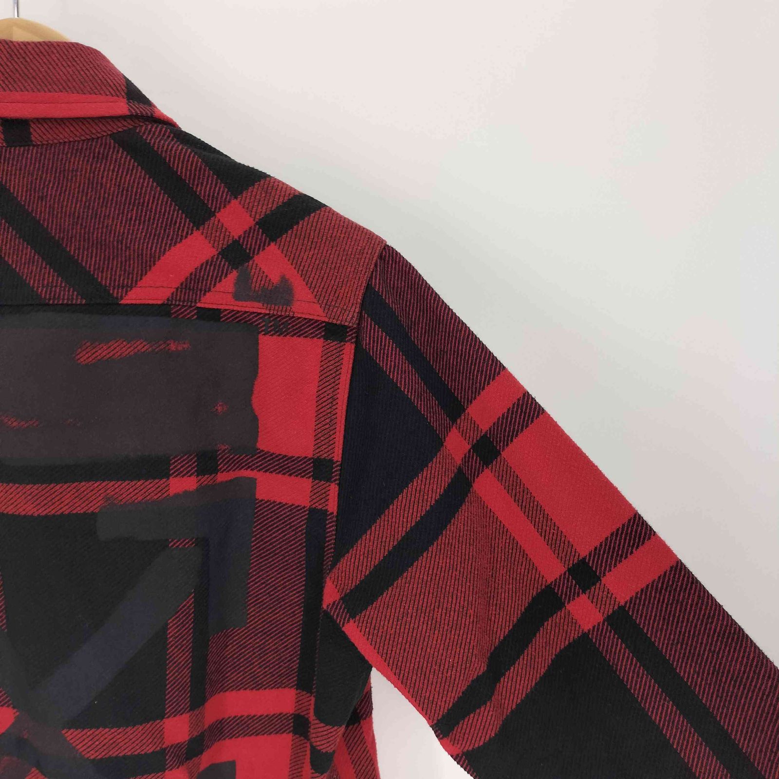 【美品】オフホワイト ステンシル フランネルシャツ チェック柄 off white Off-White オフホワイト STENCIL FLANNEL SHIRT