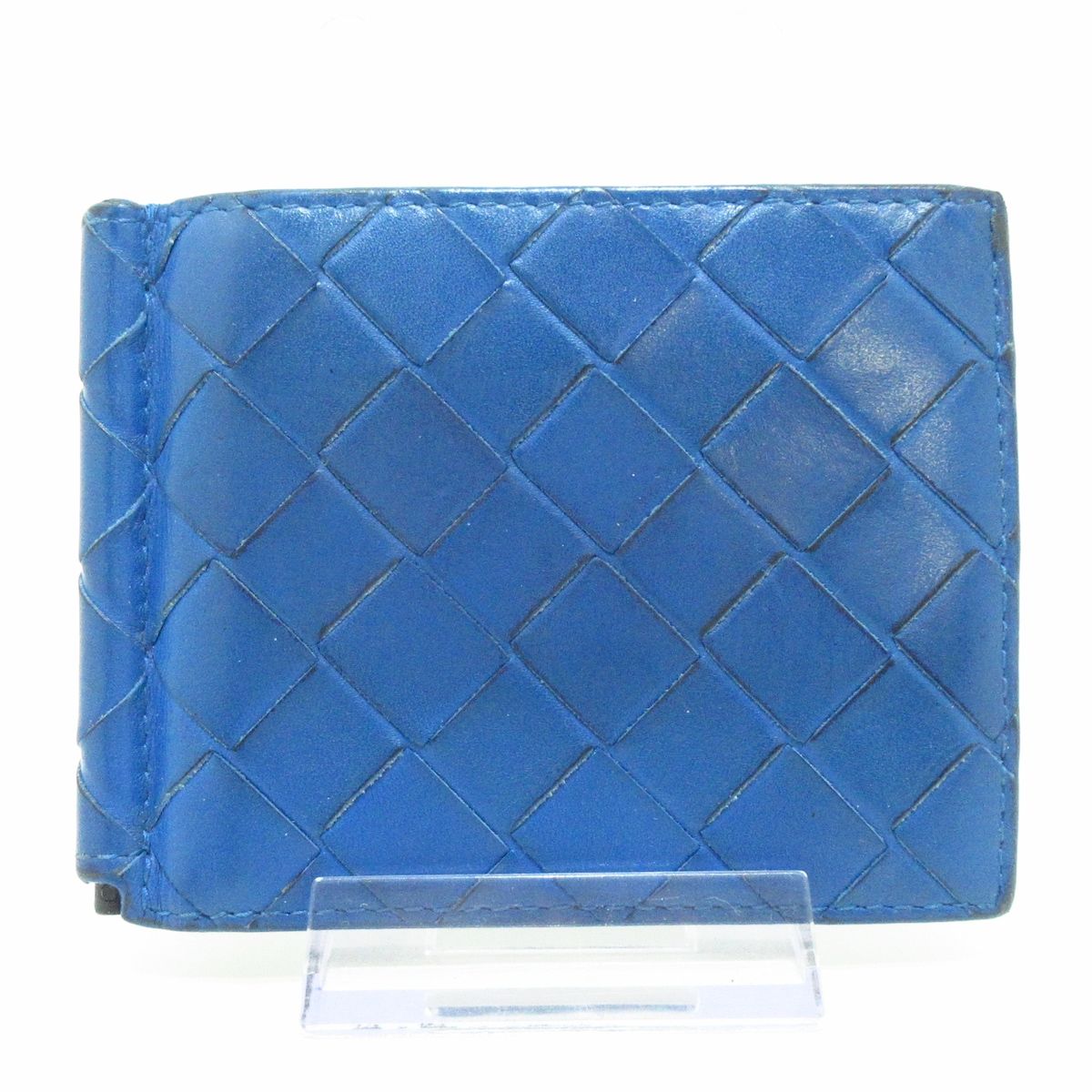 BOTTEGA VENETA ボッテガヴェネタ 札入れ イントレチャート ブルー マネークリップ レザー