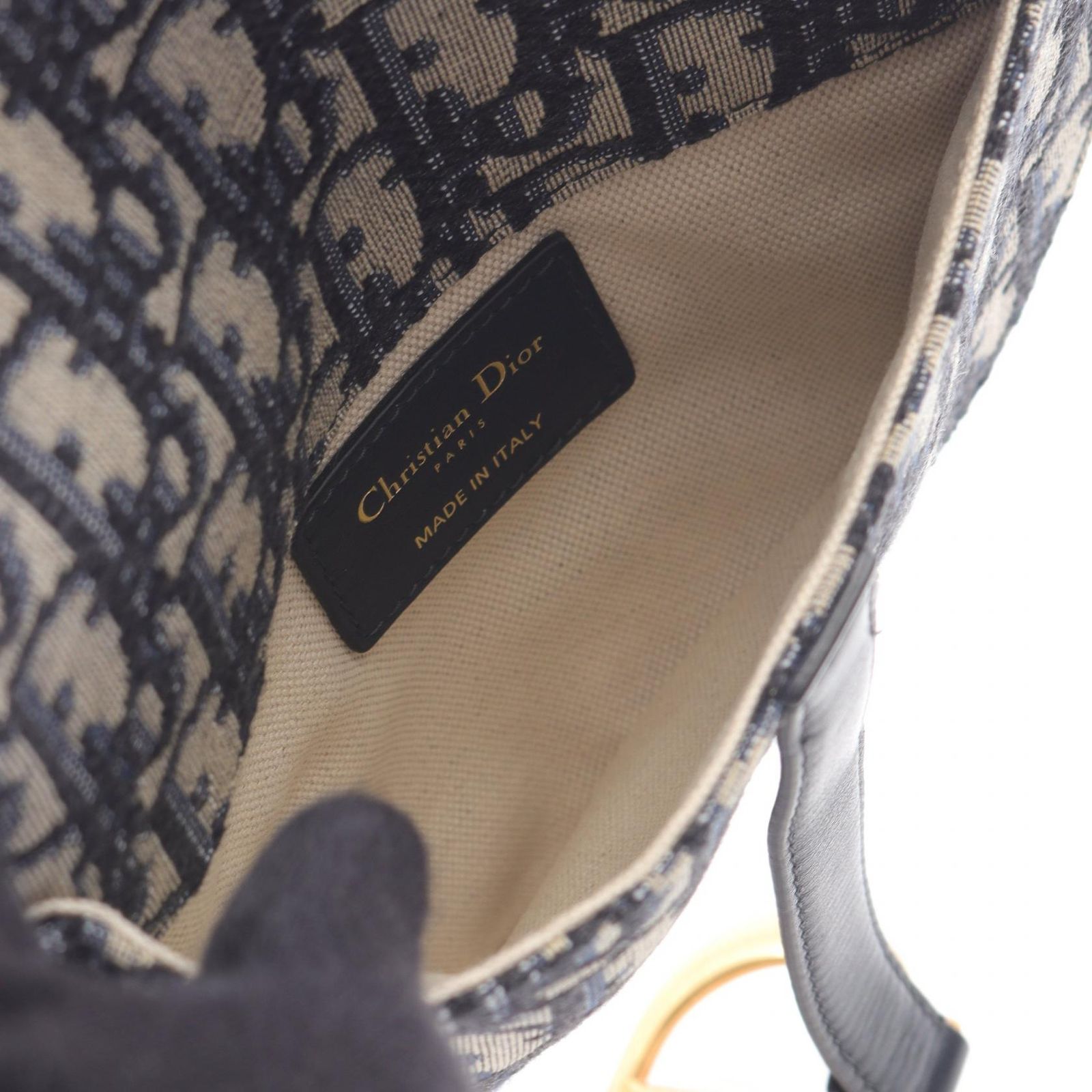 ディオール Dior ウエストバッグ SADDLE サドル オブリーク ネイビー キャンバス レザー オーブリーク サドル ウエストバッグ レディース Used A DECORATOM_COM_BR