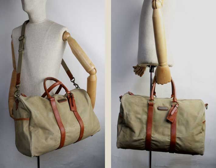 ラルフローレン Ralph Lauren キャンバス×レザー ボストンショルダー