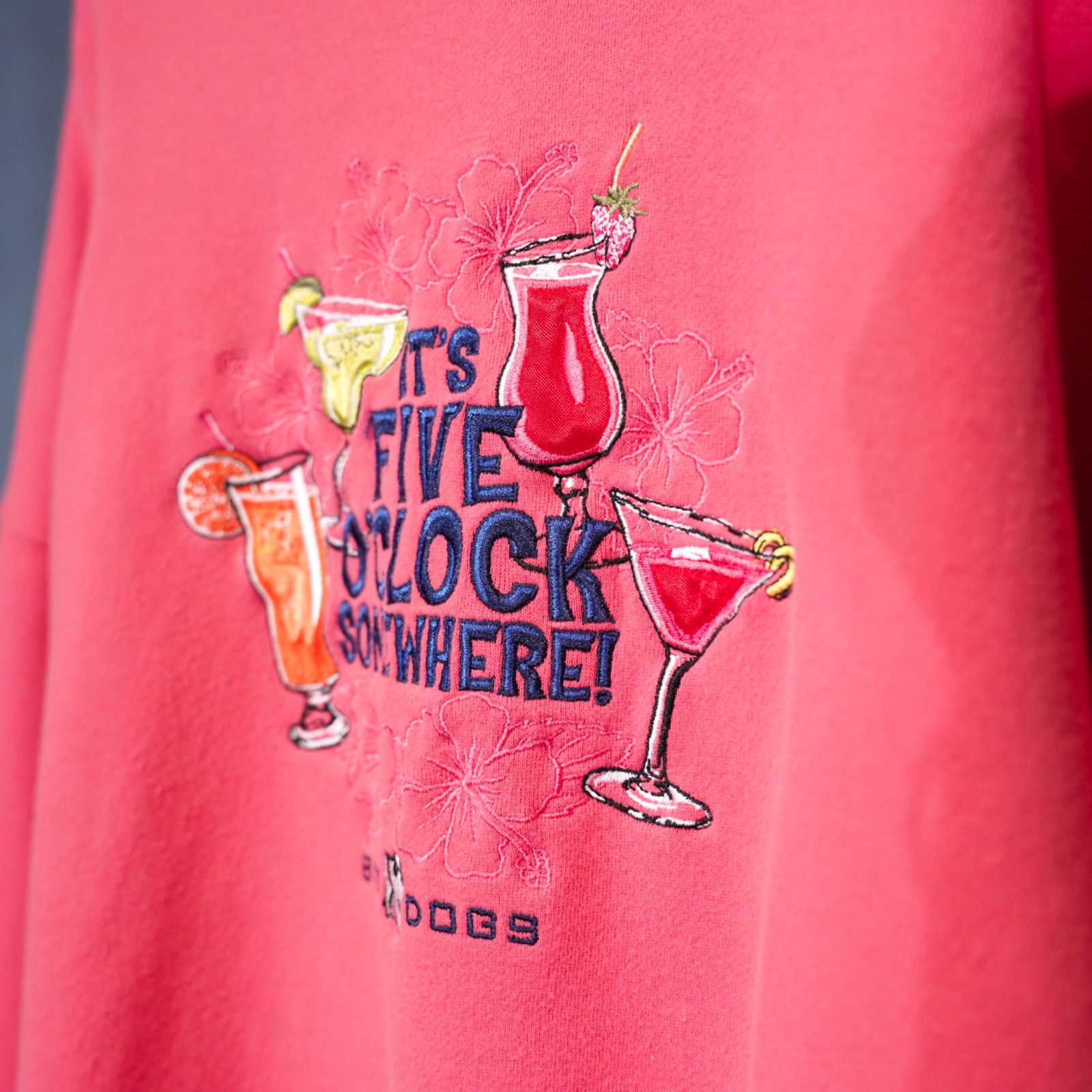  USA VINTAGE BIG DOGS COCKTAIL EMBROIDERY DESIGN SWEAT SHIRT アメリカ古着ビッグドッグスカクテル刺繍デザインスウェット トレーナー スウェット トップス