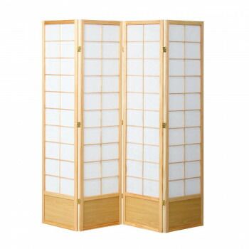 弘益(KOEKI) UTILITY 和風衝立4連 ナチュラル 高さ1800mm JPS1804NA