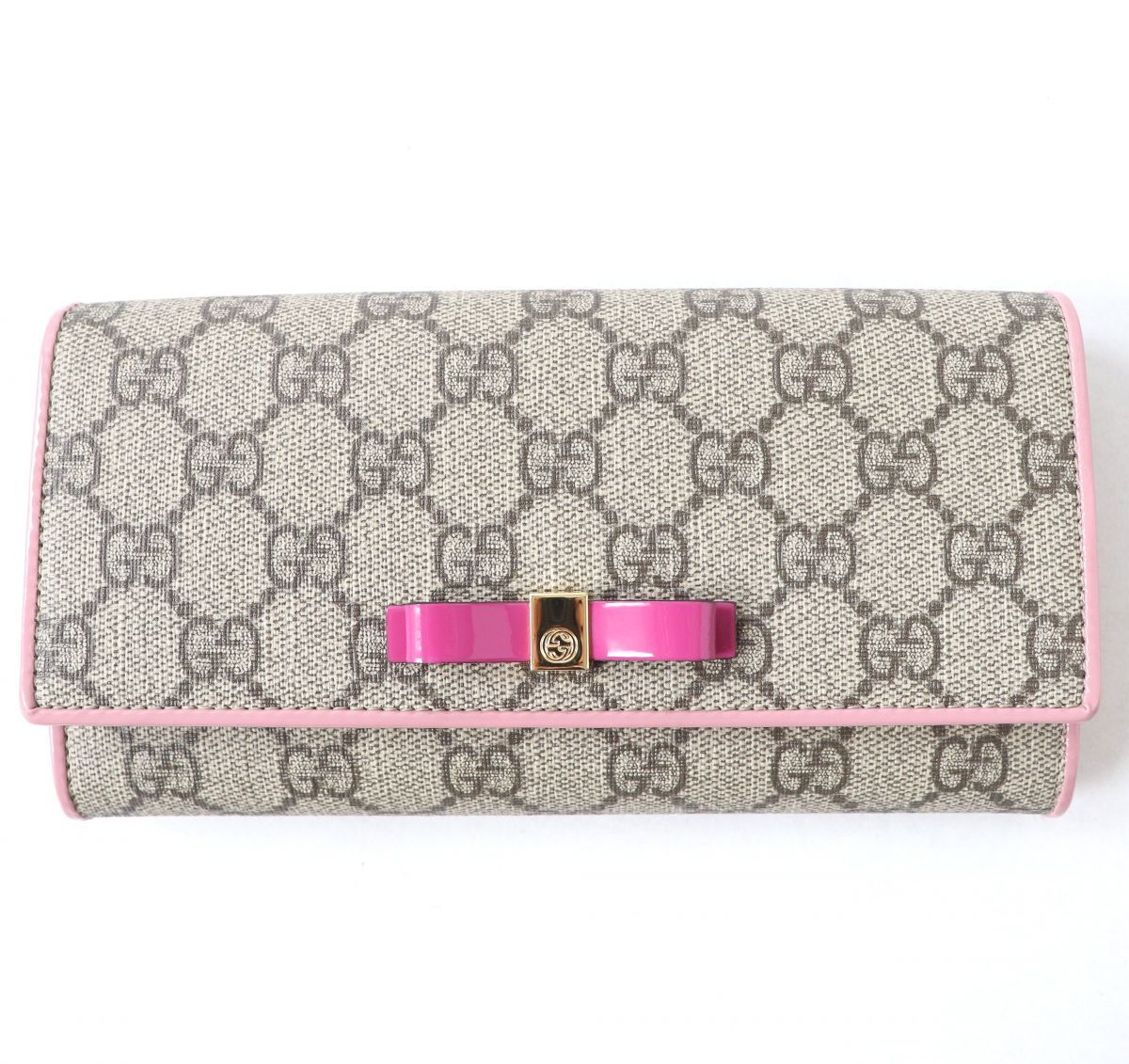 未使用品△GUCCI グッチ 388679 GGスプリーム リボン付き フラップ 2 