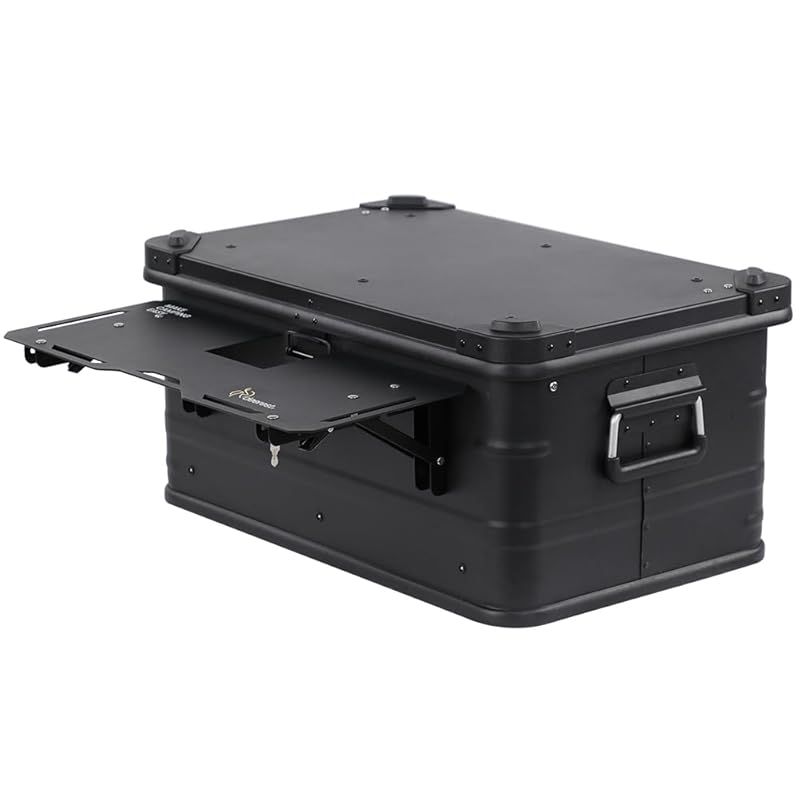 deerestアルミマルチコンテナボックスX-PANDA50Lスタッキング拡張性収納ボックス荷台ロックタイプ 収納ケースキャンプ車載アウトドアツールギアコンテナ 1